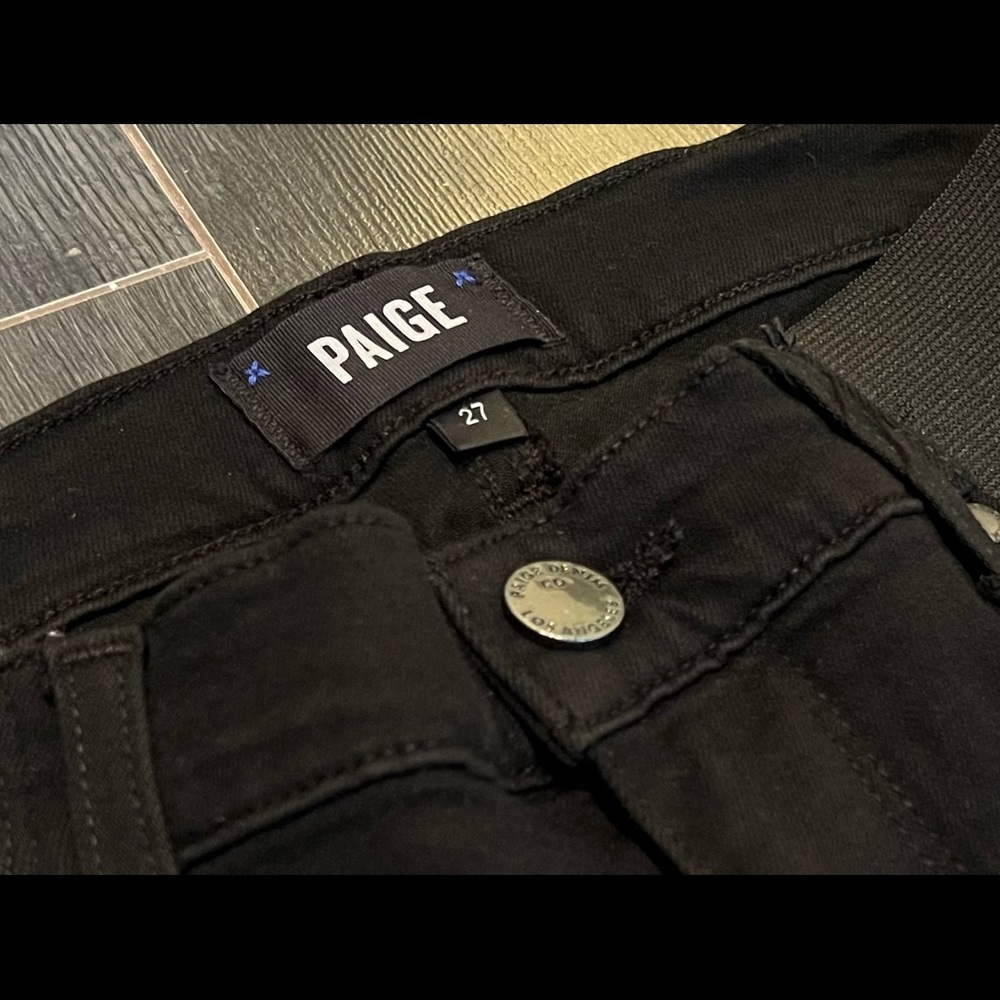 NEW Paige 27 Ultra Skinny Black Shadow maternity ankle jeans